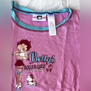 Betty Boop Pink and Blue Roller Girls Tee